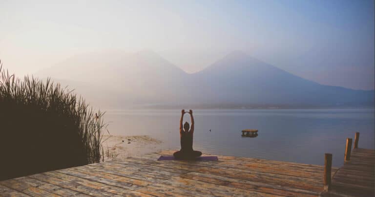 Yoga retreat Lake Atitlan 2025 Guatemala kundalini yoga on dock