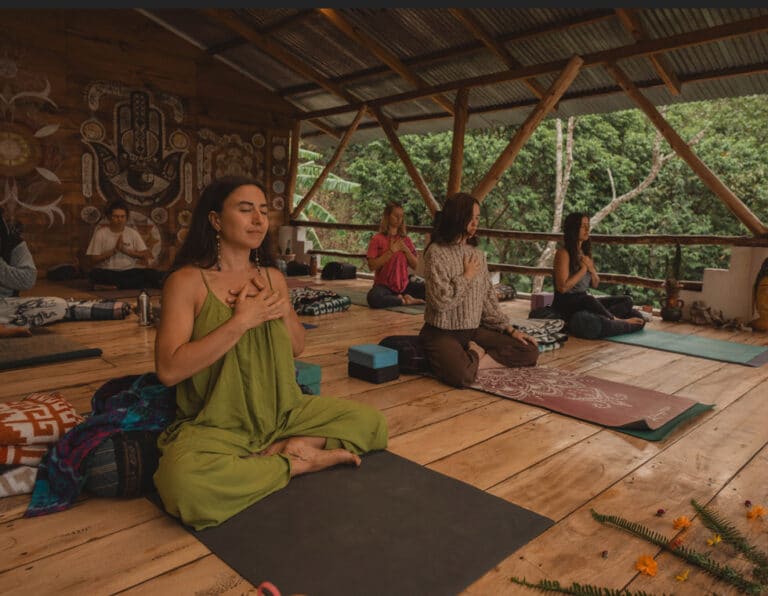 Yoga retreat Lake Atitlán student attunement class